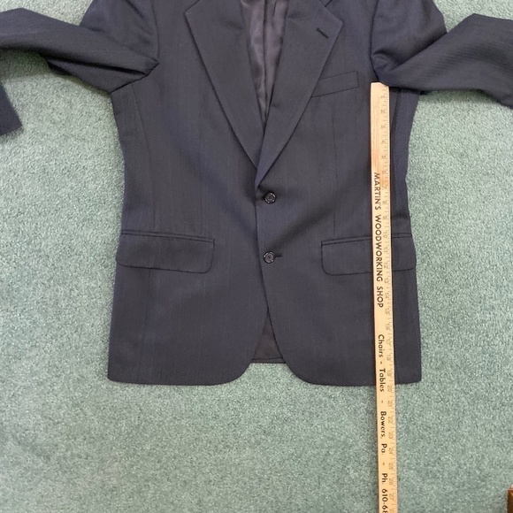 VTG Burberrys Mens Two Button Sport Jacket Navy Blue 100% Pure Wool Classic USA - Picture 9 of 15